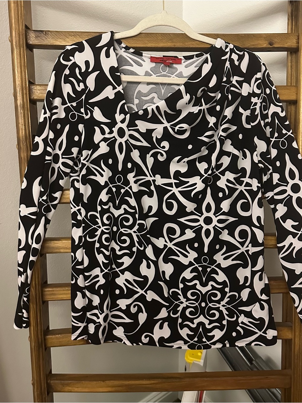 Narciso Rodriguez Black and White Graphic Long-Sleeve Top